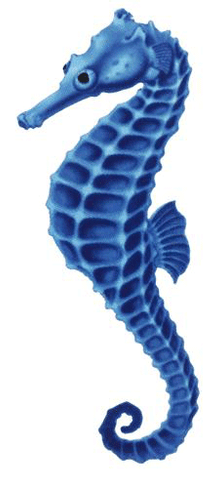 Mosaic Blue Seahorse Porcelain Mosaic