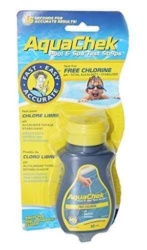 Aquacheck Aqua Chek Yellow Test Strips Free Chlorine, 50 Strips