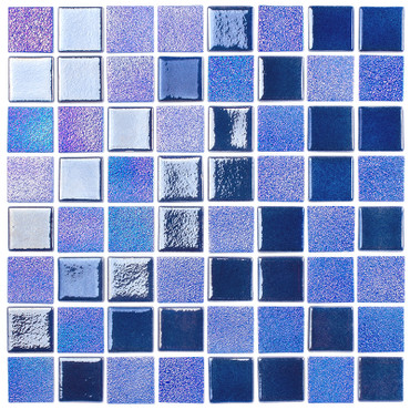  National Pool Tile Opal Glass Azure Blue 1.5''X1.5''