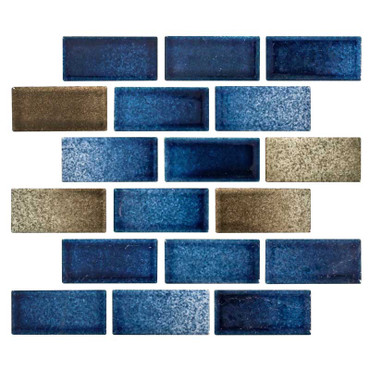 National Pool Tile Blended Brick Mix Mosaic 1" x 2"