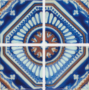 National Pool Tile Iberia Series Royal Blue Print 