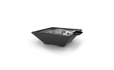 30" x 10" Fire & Water Bowl Corinthian Concrete Ebony
