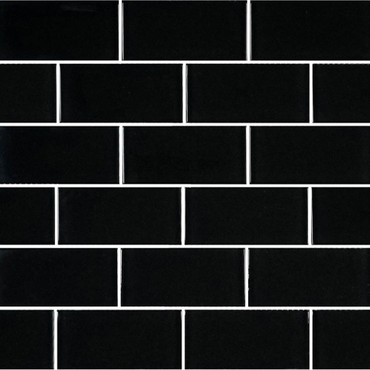  Subway Glass Tile Blends Black 2 x 4