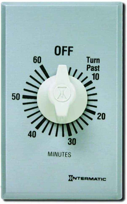 InterMatic Intermatic FF60MC 60-Minute Spring Wound Countdown Wall Timer, Brushed Metal Finish