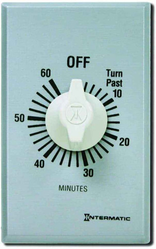 InterMatic Intermatic FF60MC 60-Minute Spring Wound Countdown Wall Timer, Brushed Metal Finish