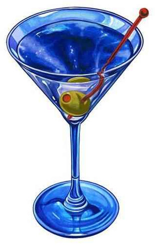 Mosaic Martini Drink Porcelain Mosaic
