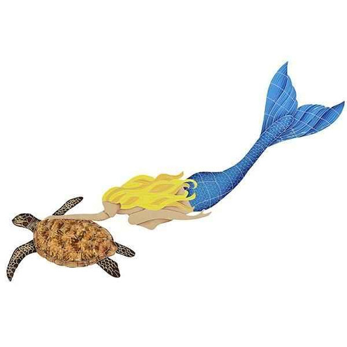 Mosaic Mermaid with Turtle