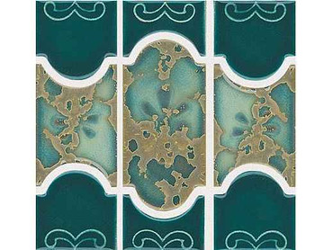 National Pool Tile Botanical Series Pool Tile Teal Green