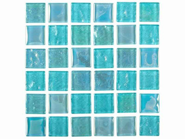 National Pool Tile Equinox 1x1 Glass Tile Icy Teal