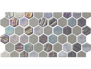 National Pool Tile Starburst Border Smoke Gray