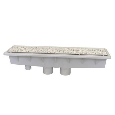 Pentair White AVSC Dual Suction Pebble Top Channel Drain
