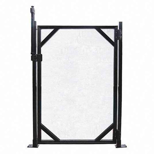 Pool Fence Safety Fence Gate, In-Ground Pool Type, Black Mesh/Stainless Steel, Width 30, Height 4 ft