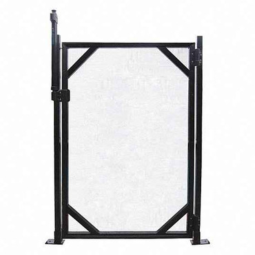 Pool Fence Safety Fence Gate, In-Ground Pool Type, Black Mesh/Stainless Steel, Width 30, Height 4 ft