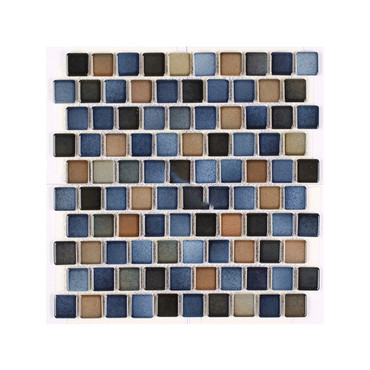  National Pool Tile Mix Blue Brown Blend 1x1