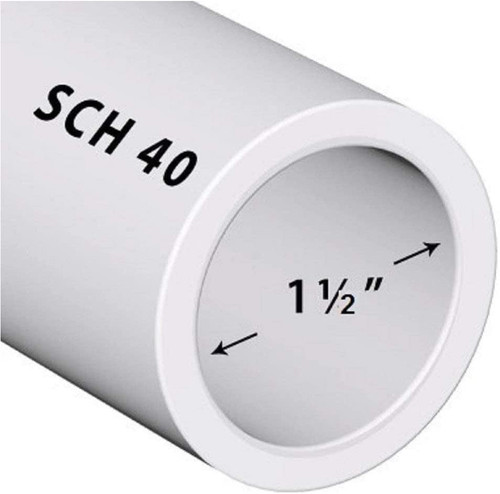 PVC Pipe 1.5" x 20' SCH 40 Bell End