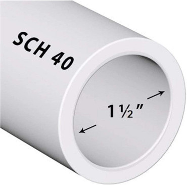 PVC Pipe 1.5" x 20' SCH 40 Bell End