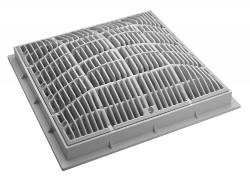 POOL FRAME & GRATE 12" X 12" WHITE